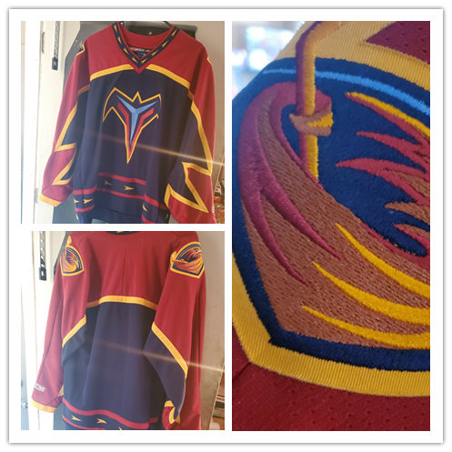 Menв??s Atlanta Thrashers Blank Red Blue Vintage CCM NHL Team Stitched Jersey