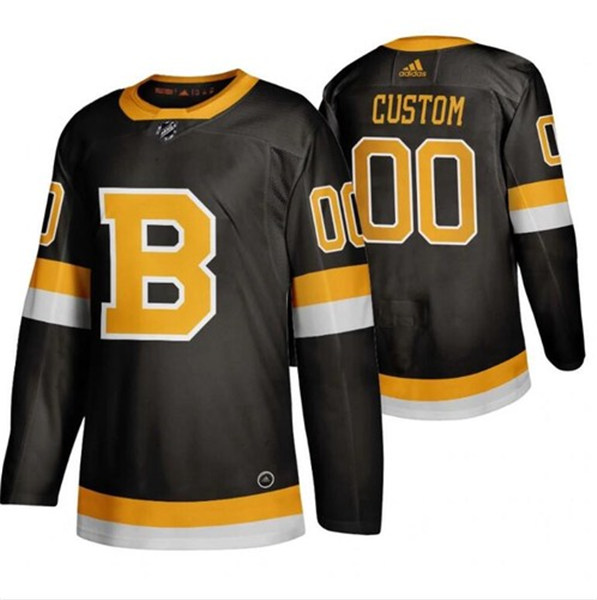 Menв??s Boston Bruins Black 2019-20 Third Custom Jersey Stitched