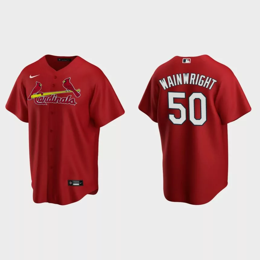 Men’s Adam Wainwright #50 St. Louis Cardinals Alternate Replica Jersey – Red