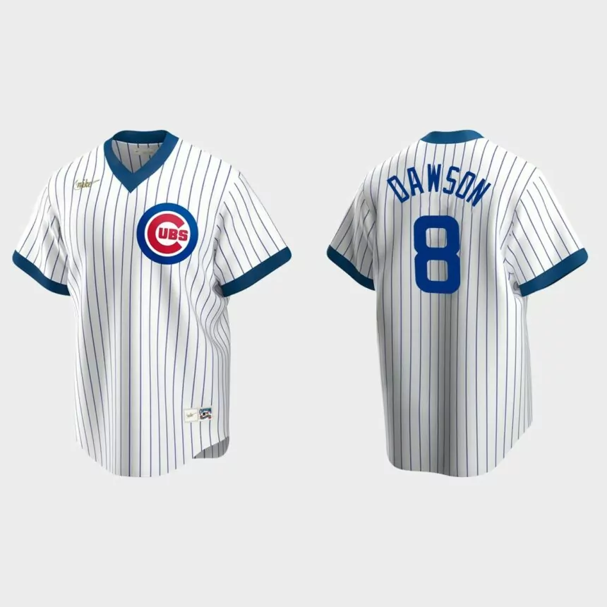 Men’s Andre Dawson Chicago Cubs Cooperstown Collection Home Jersey – White