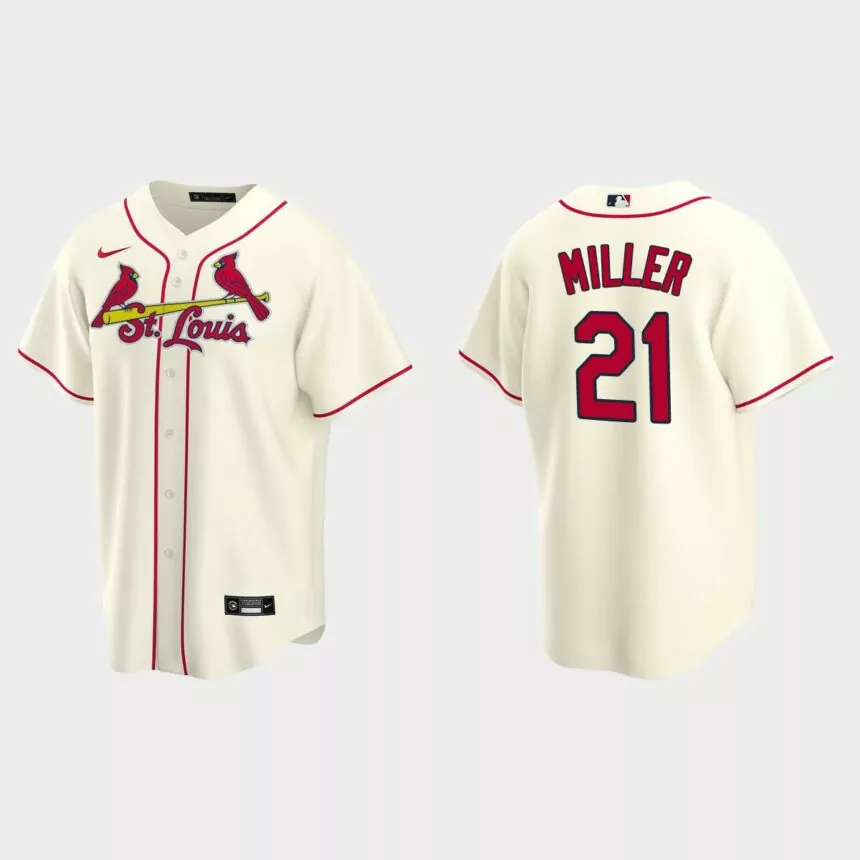 Men’s Andrew Miller #21 St. Louis Cardinals Alternate Replica Jersey – Cream