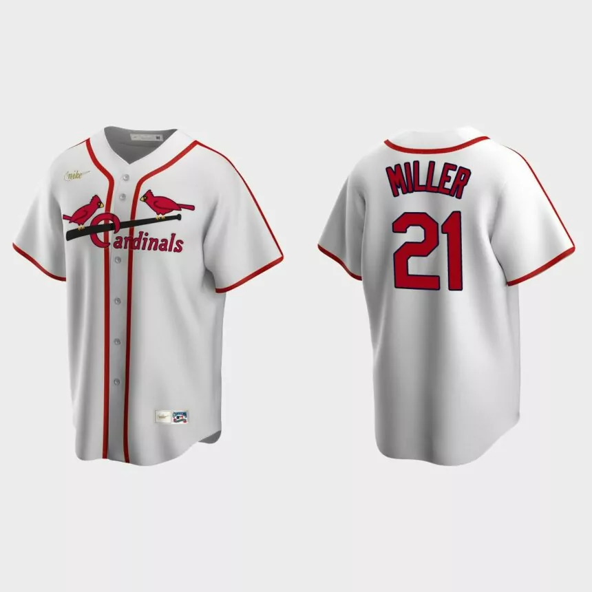 Men’s Andrew Miller St. Louis Cardinals Cooperstown Collection Home Jersey – White