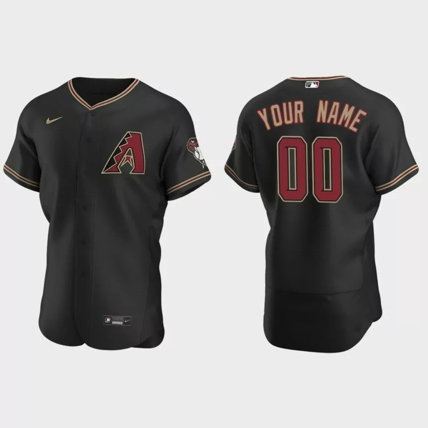 Men’s Arizona Diamondbacks Black Authentic 2020 Alternate Custom Jersey.jpg