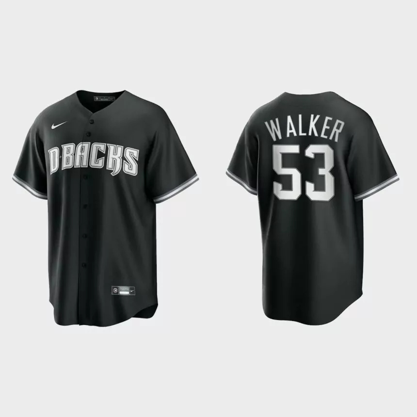 Men’s Arizona Diamondbacks Christian Walker Black White 2021 All Black Fashion Replica Jersey.jpg