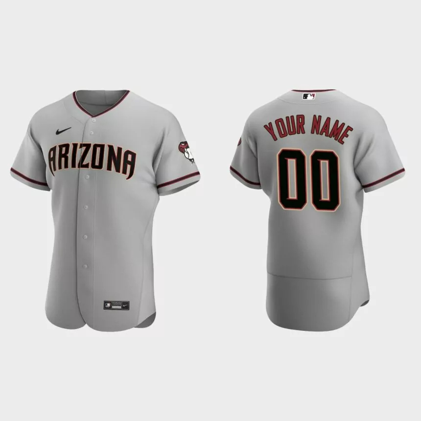Men’s Arizona Diamondbacks Gray Authentic 2020 Road Custom Jersey.jpg
