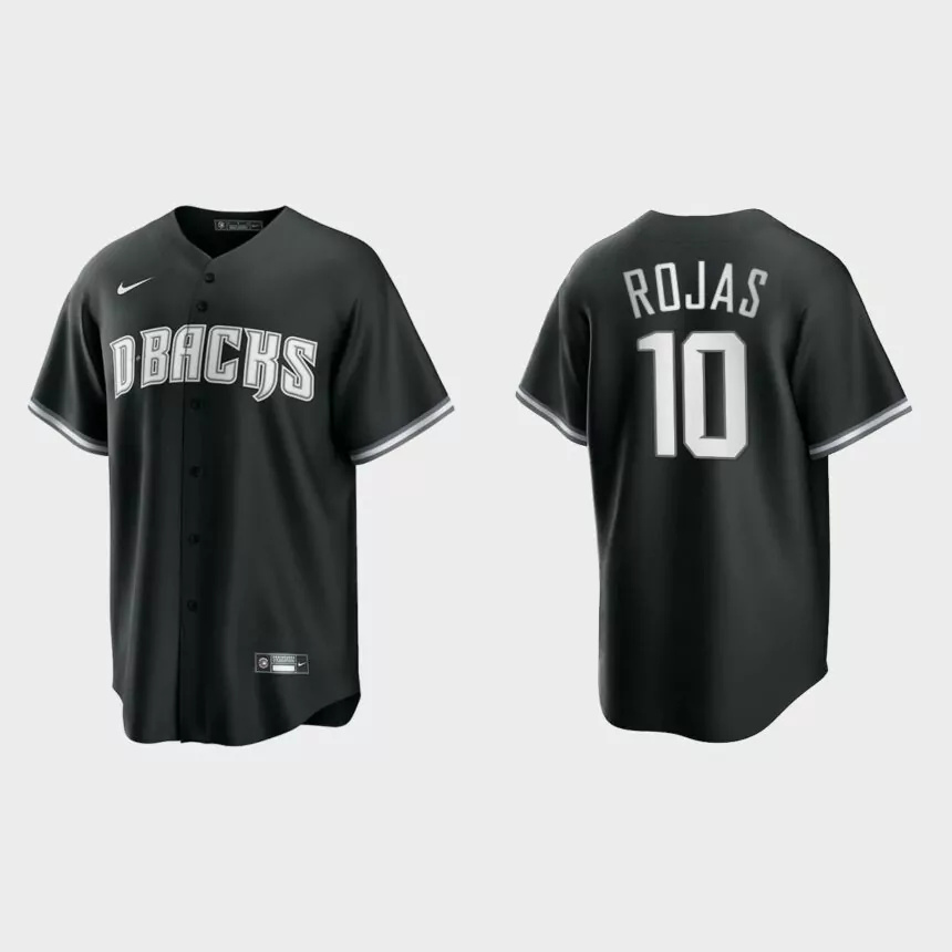 Men’s Arizona Diamondbacks Josh Rojas Black White 2021 All Black Fashion Replica Jersey.jpg