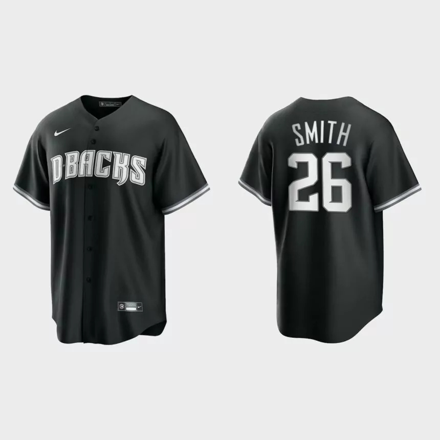 Men’s Arizona Diamondbacks Pavin Smith Black White 2021 All Black Fashion Replica Jersey.jpg