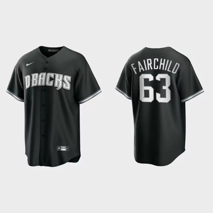 Men’s Arizona Diamondbacks Stuart Fairchild Black White 2021 All Black Fashion Replica Jersey.jpg