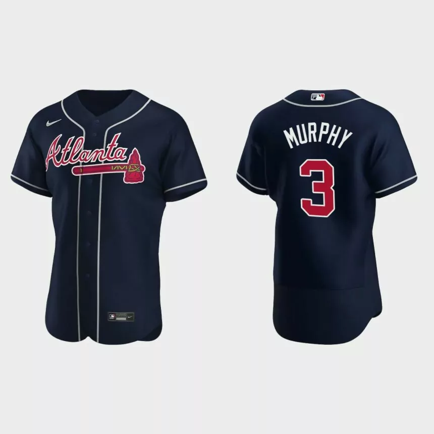 Men’s Atlanta Braves Dale Murphy 2020 Alternate Authentic Jersey – Navy