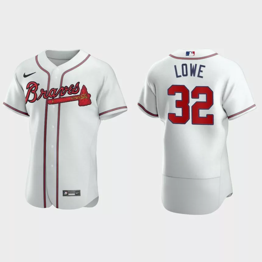 Men’s Atlanta Braves Derek Lowe White Authentic Retired Player Jersey