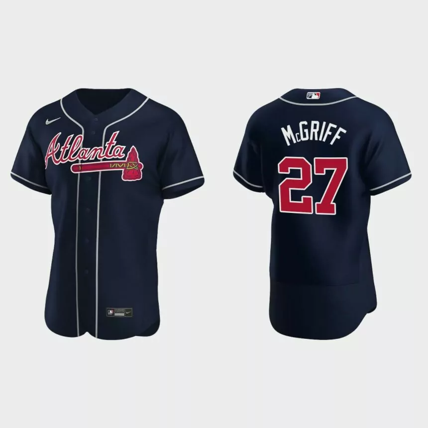 Men’s Atlanta Braves Fred McGriff 2020 Alternate Authentic Jersey – Navy