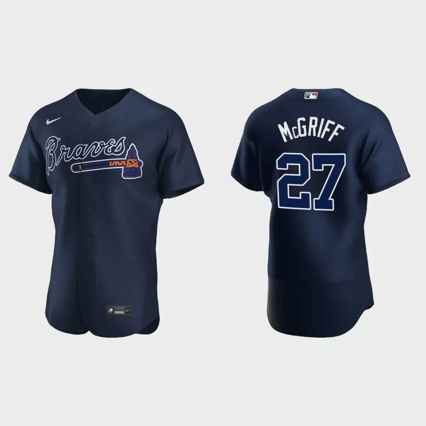 Men’s Atlanta Braves Fred McGriff 2020 Alternate Authentic Player Jersey – Navy