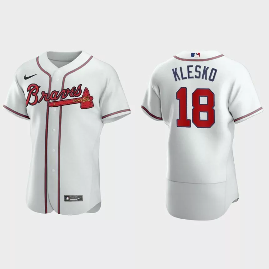 Men’s Atlanta Braves Ryan Klesko White Authentic Retired Player Jersey