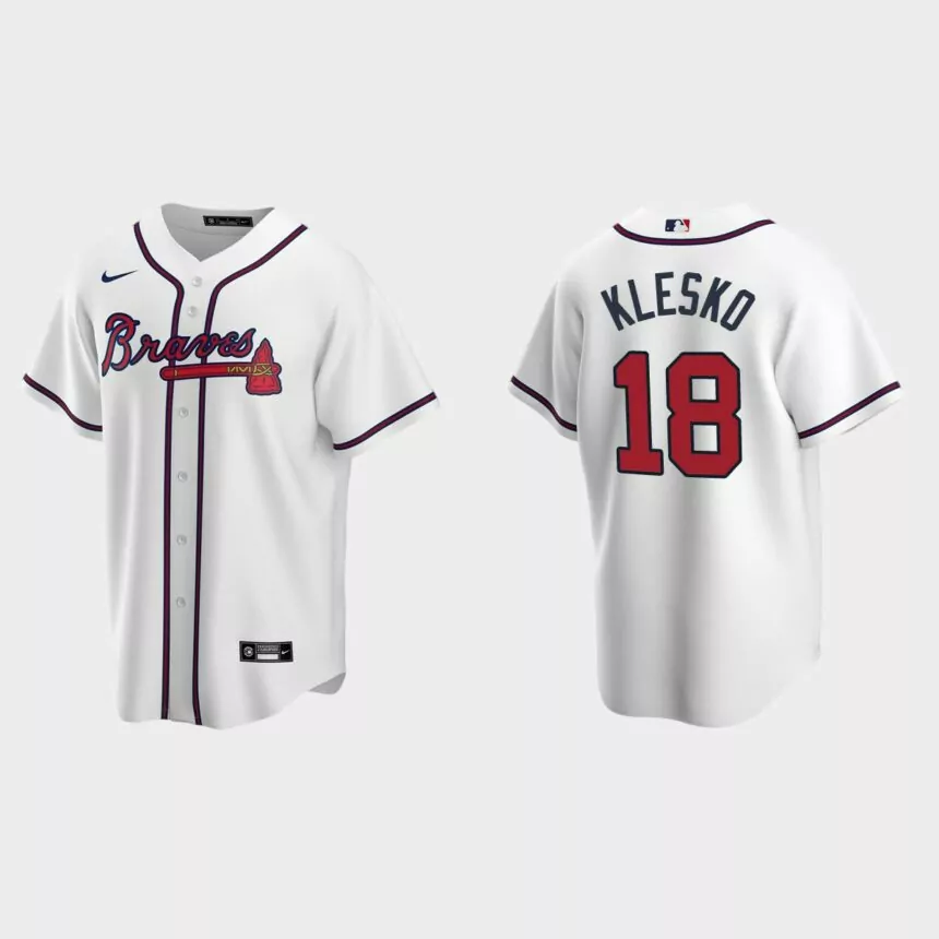 Men’s Atlanta Braves Ryan Klesko White Replica Retired Player Jersey