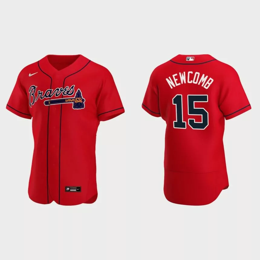 Men’s Atlanta Braves Sean Newcomb 2020 Alternate Authentic Jersey – Red
