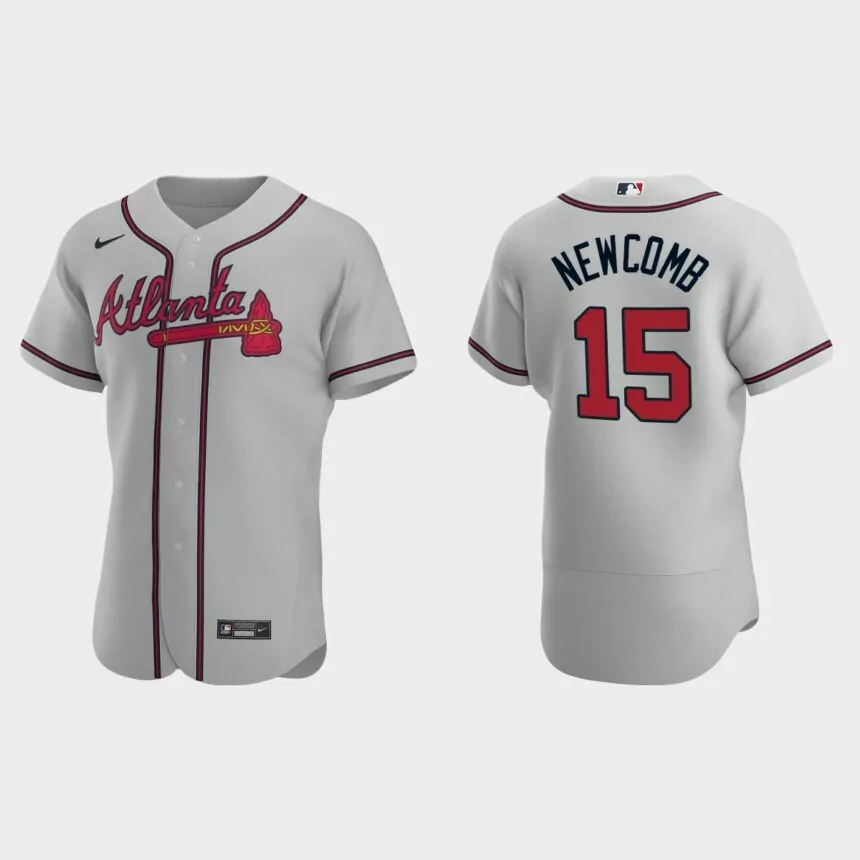 Men’s Atlanta Braves Sean Newcomb 2020 Road Authentic Jersey – Gray