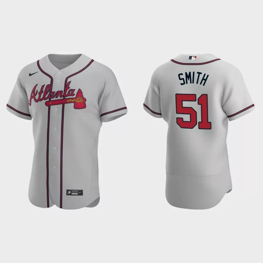 Men’s Atlanta Braves Will Smith 2020 Road Authentic Jersey – Gray