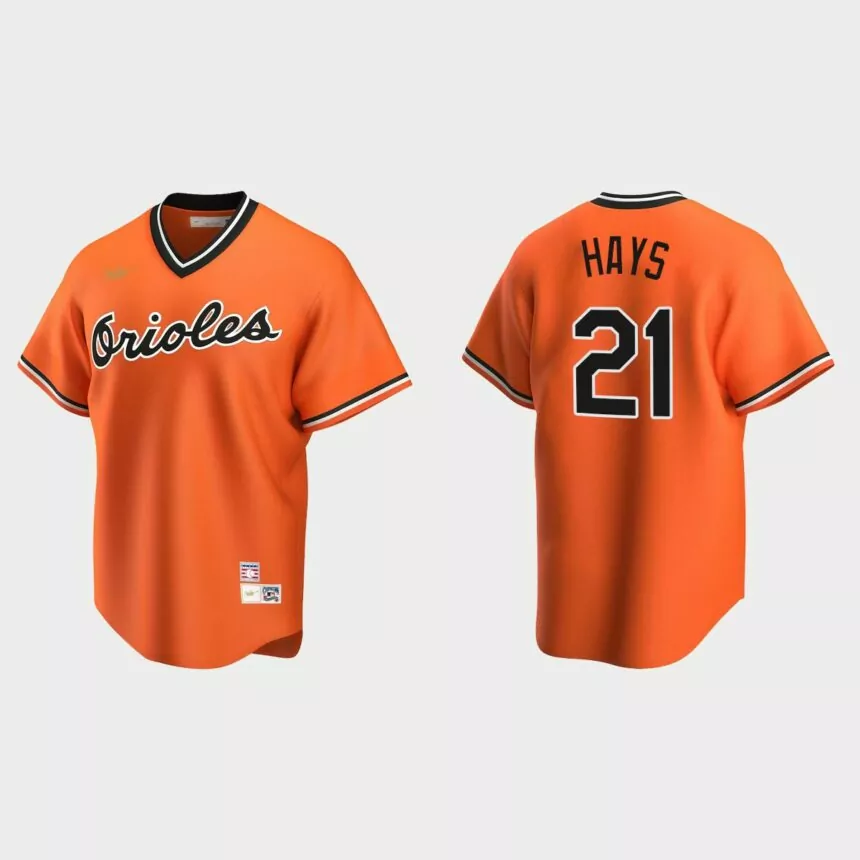 Men’s Austin Hays #21 Baltimore Orioles Cooperstown Collection Alternate Jersey – Orange
