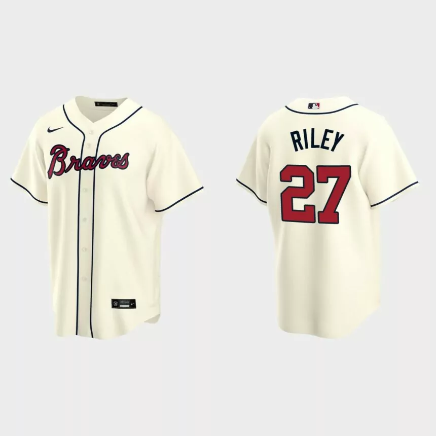 Men’s Austin Riley Atlanta Braves Alternate Replica Jersey – Cream