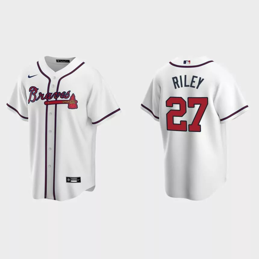 Men’s Austin Riley Atlanta Braves Home Replica Jersey – White