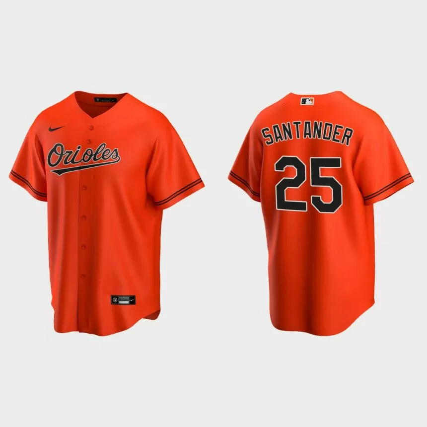 Men’s Baltimore Orioles #25 Anthony Santander Orange 2020 Replica Alternate Jersey