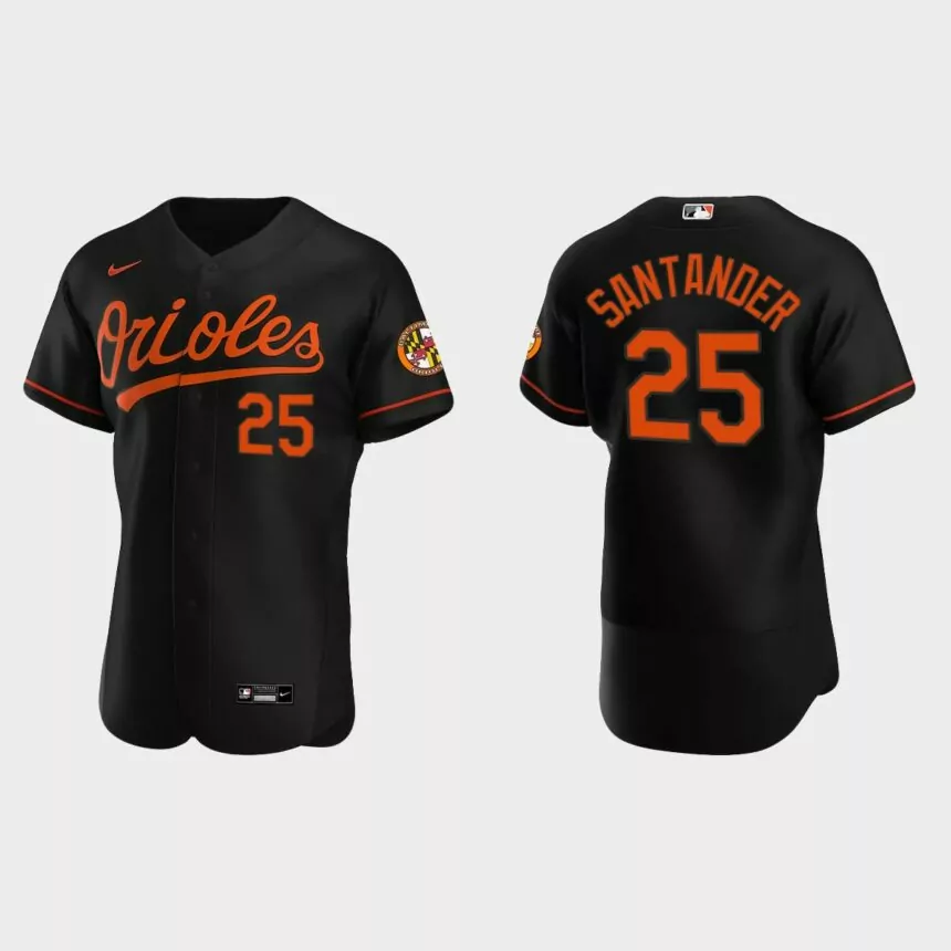 Men’s Baltimore Orioles Anthony Santander 2020 Alternate Authentic Jersey – Black