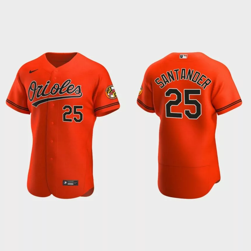Men’s Baltimore Orioles Anthony Santander 2020 Alternate Authentic Jersey – Orange