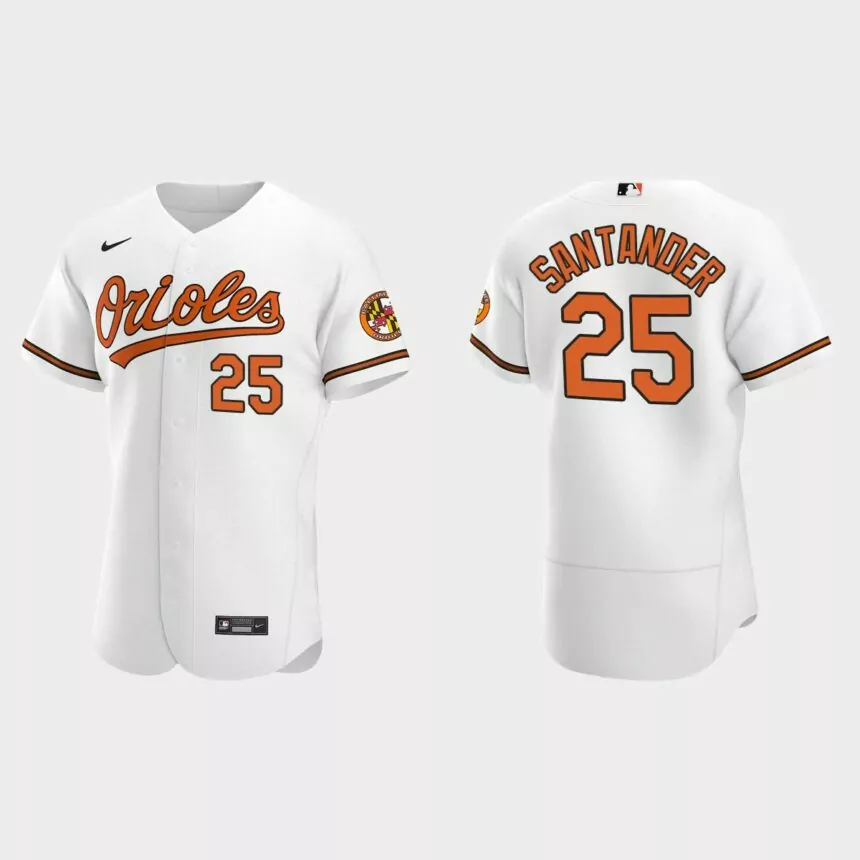 Men’s Baltimore Orioles Anthony Santander 2020 Home Authentic Jersey – White