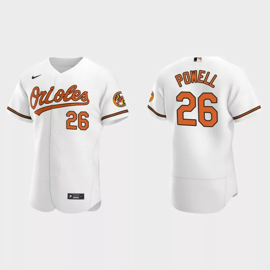 Men’s Baltimore Orioles Boog Powell White Authentic Retired Player Jersey