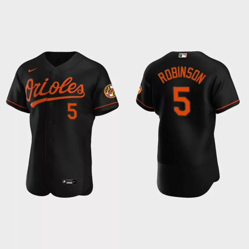 Men’s Baltimore Orioles Brooks Robinson 2020 Alternate Authentic Jersey – Black