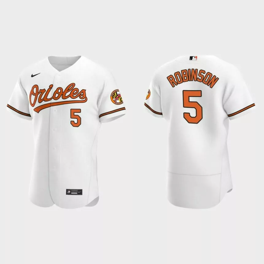 Men’s Baltimore Orioles Brooks Robinson 2020 Home Authentic Jersey – White
