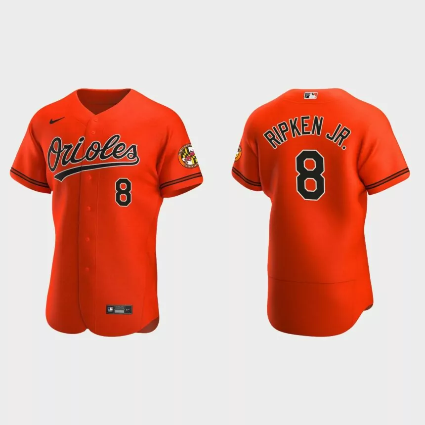 Men’s Baltimore Orioles Cal Ripken Jr. 2020 Alternate Authentic Jersey – Orange