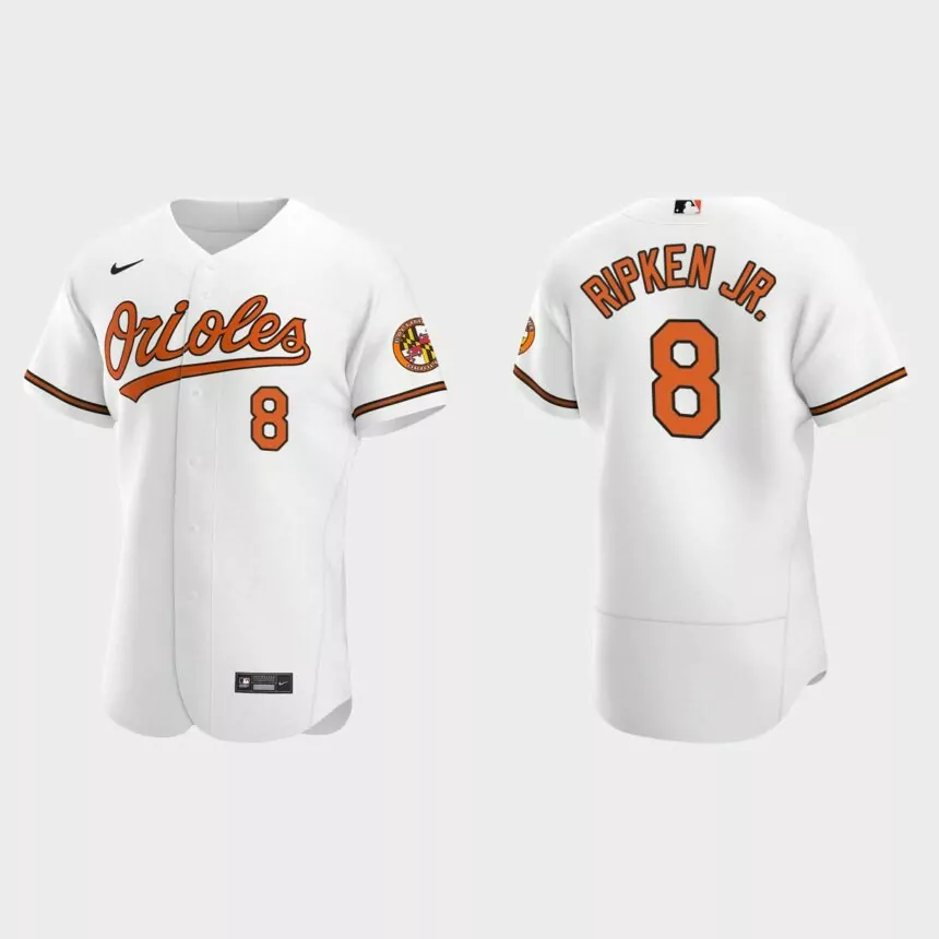 Men’s Baltimore Orioles Cal Ripken Jr. 2020 Home Authentic Jersey – White