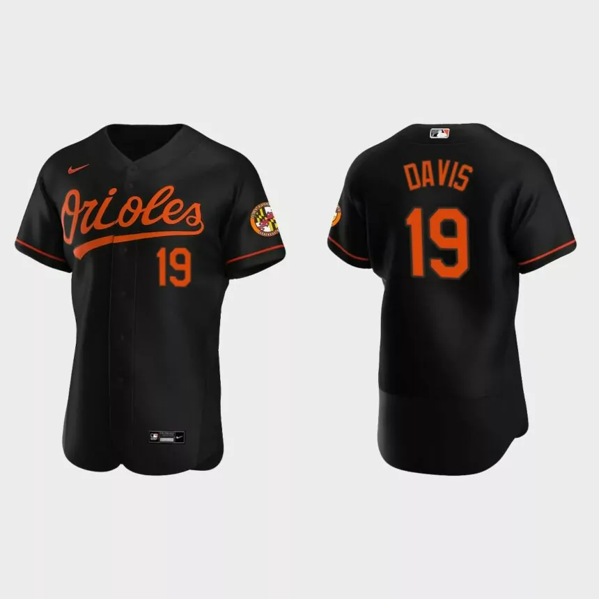 Men’s Baltimore Orioles Chris Davis 2020 Alternate Authentic Jersey – Black