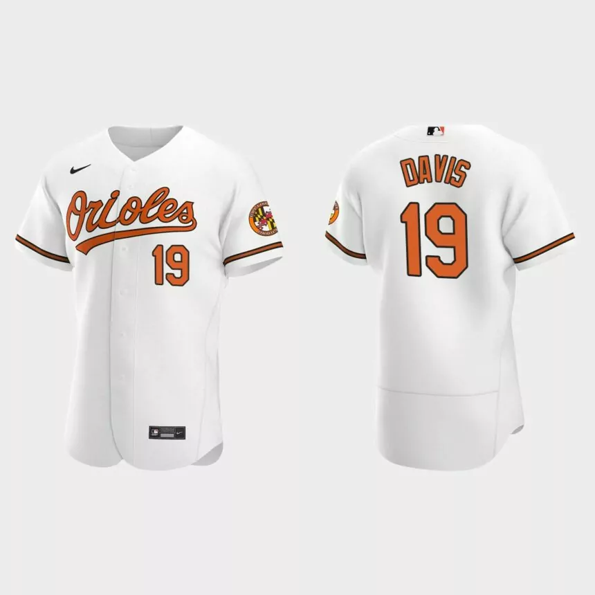 Men’s Baltimore Orioles Chris Davis 2020 Home Authentic Jersey – White