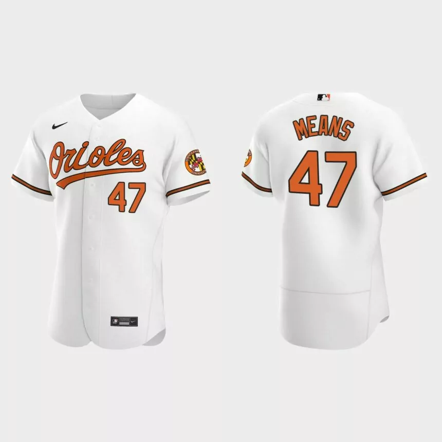 Men’s Baltimore Orioles John Means 2020 Home Authentic Jersey – White