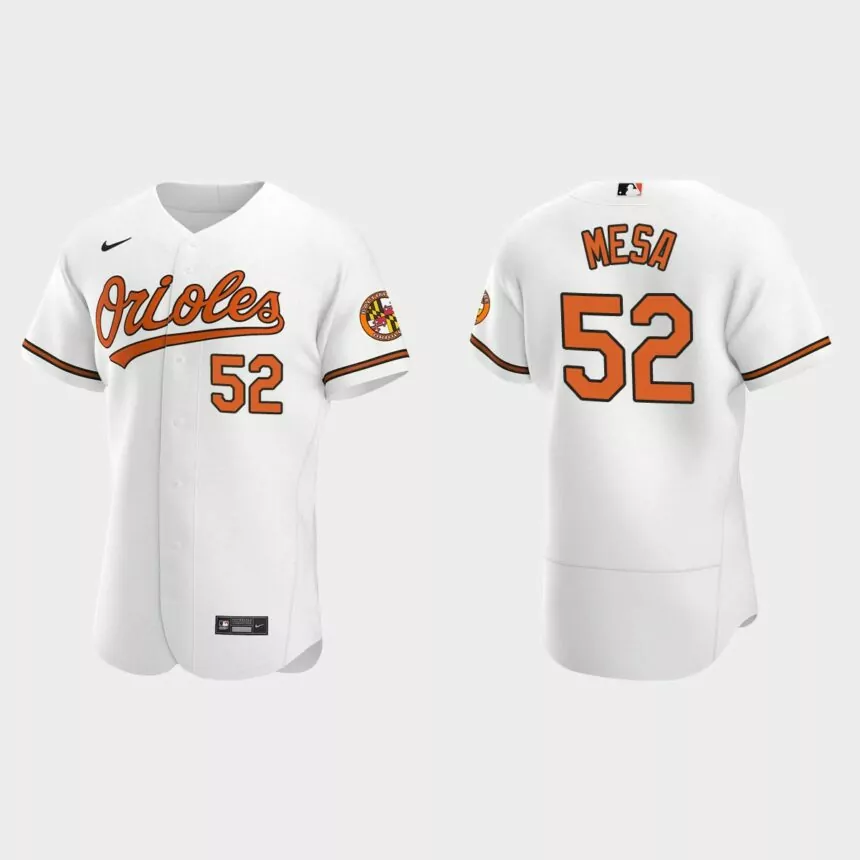 Men’s Baltimore Orioles Jose Mesa White Authentic Retired Player Jersey