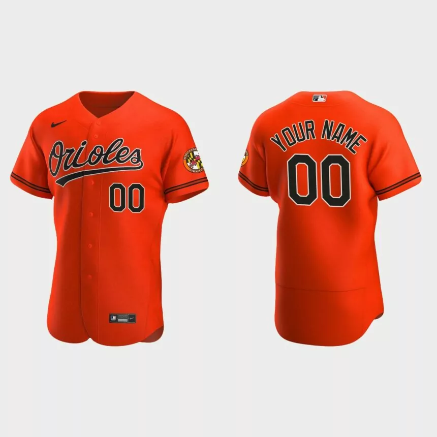 Men’s Baltimore Orioles Orange Authentic 2020 Alternate Custom Jersey