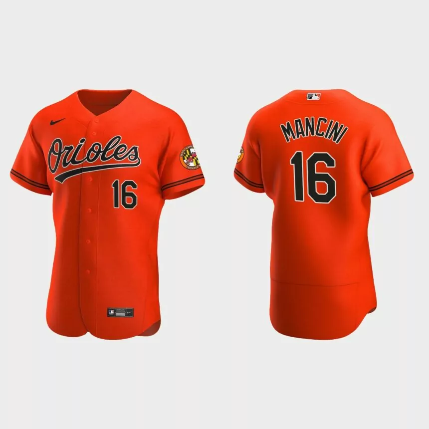 Men’s Baltimore Orioles Trey Mancini 2020 Alternate Authentic Jersey – Orange