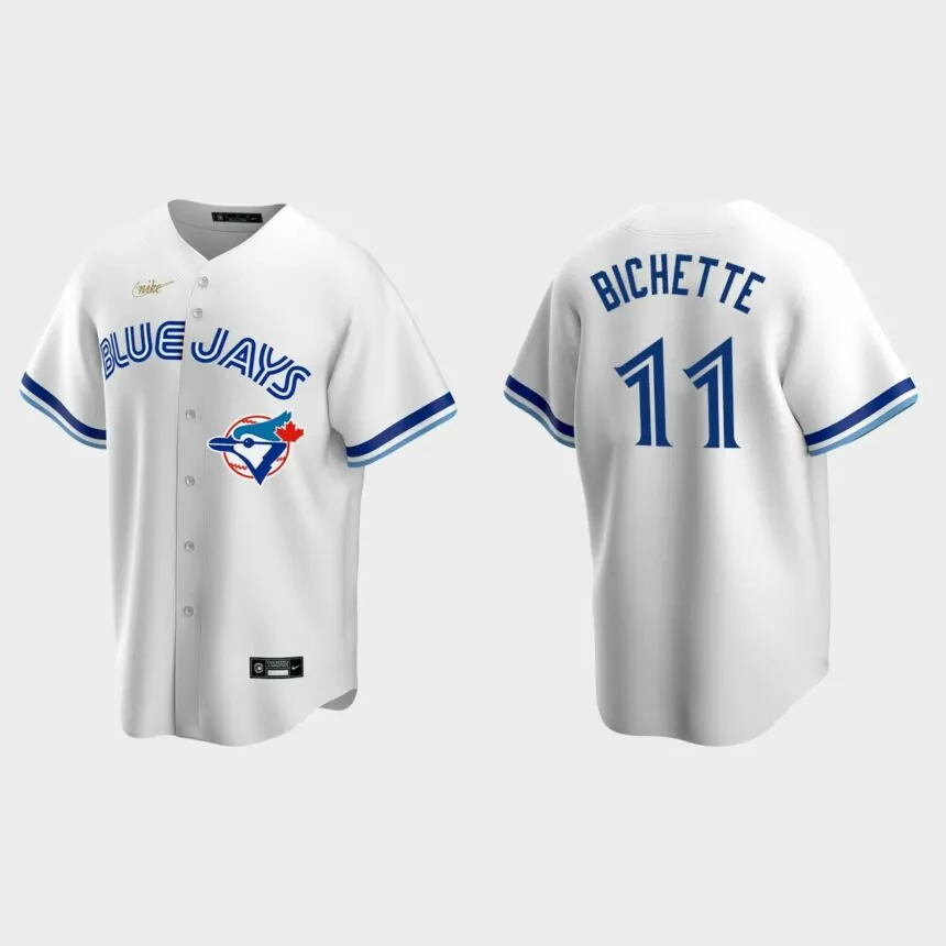 Men’s Bo Bichette #11 Toronto Blue Jays Cooperstown Collection Home Jersey – White