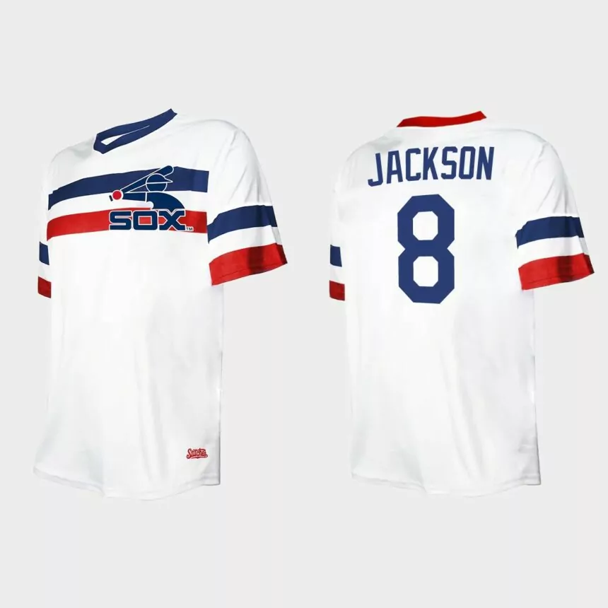 Men’s Bo Jackson Chicago White Sox Cooperstown Collection V-Neck Jersey – White