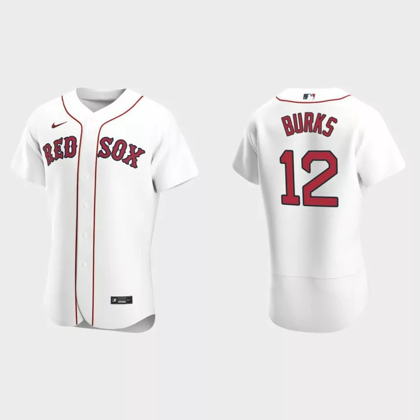 Men’s Boston Red Sox Ellis Burks White Authentic Retired Player Jersey