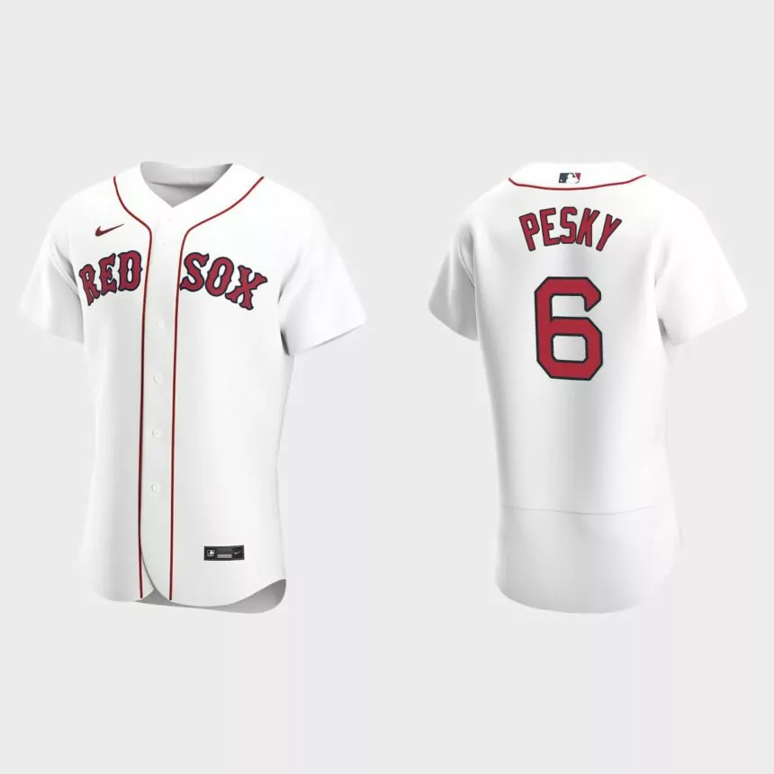Men’s Boston Red Sox Johnny Pesky White Authentic Retired Player Jersey
