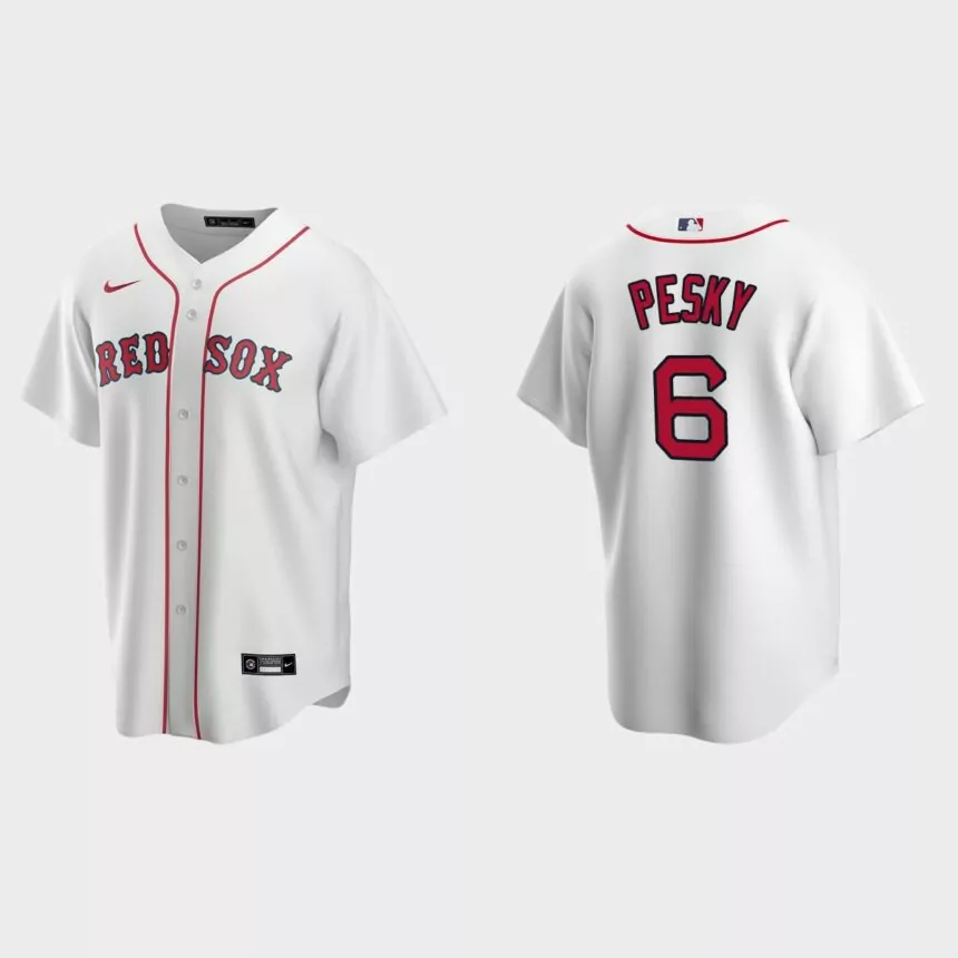 Men’s Boston Red Sox Johnny Pesky White Replica Retired Player Jersey
