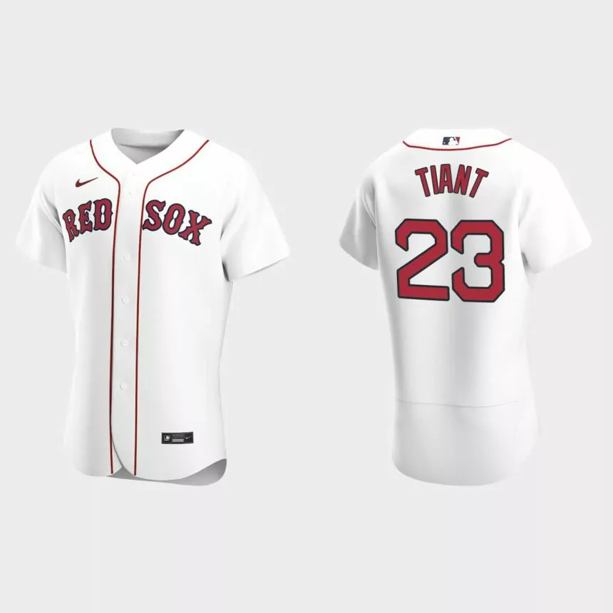 Men’s Boston Red Sox Luis Tiant White Authentic Retired Player Jersey