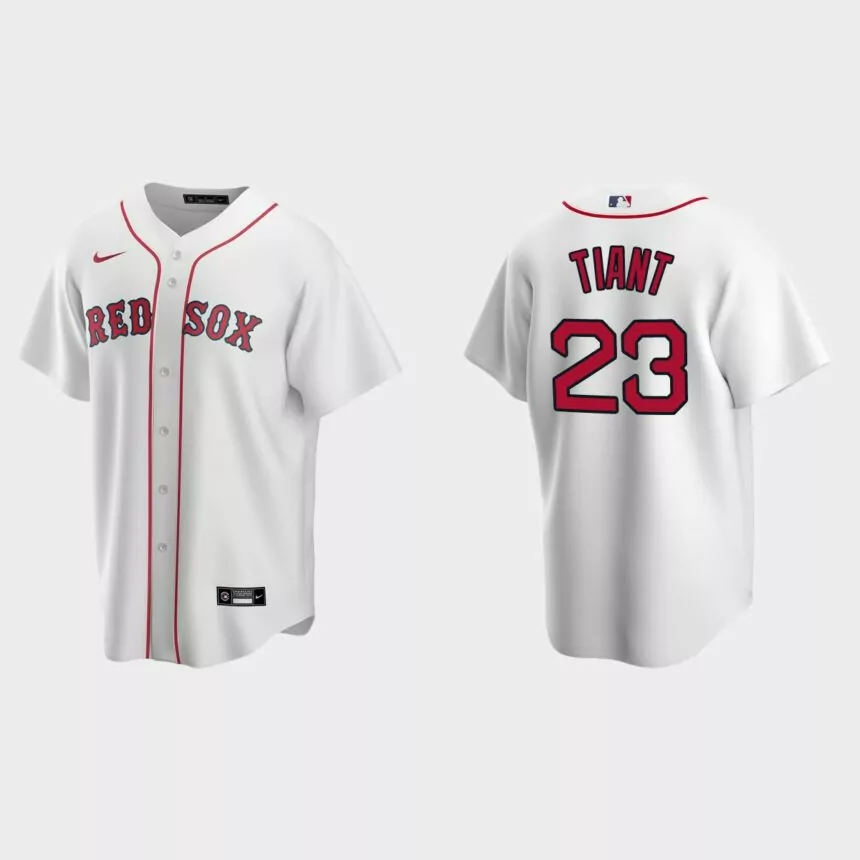 Men’s Boston Red Sox Luis Tiant White Replica Retired Player Jersey