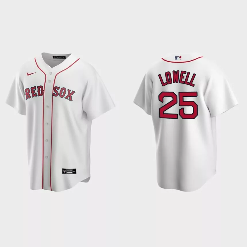 Men’s Boston Red Sox Mike Lowell White Replica Retired Player Jersey