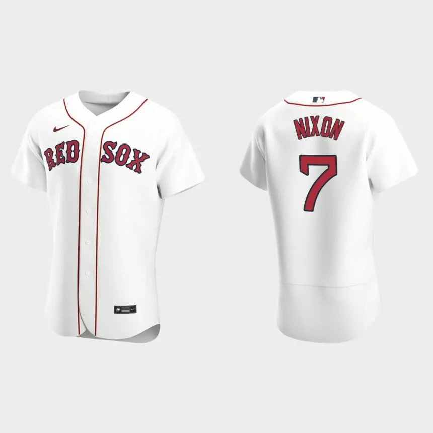 Men’s Boston Red Sox Trot Nixon White Authentic Retired Player Jersey