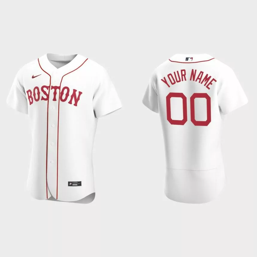 Men’s Boston Red Sox White Authentic 2020 Alternate Custom Jersey