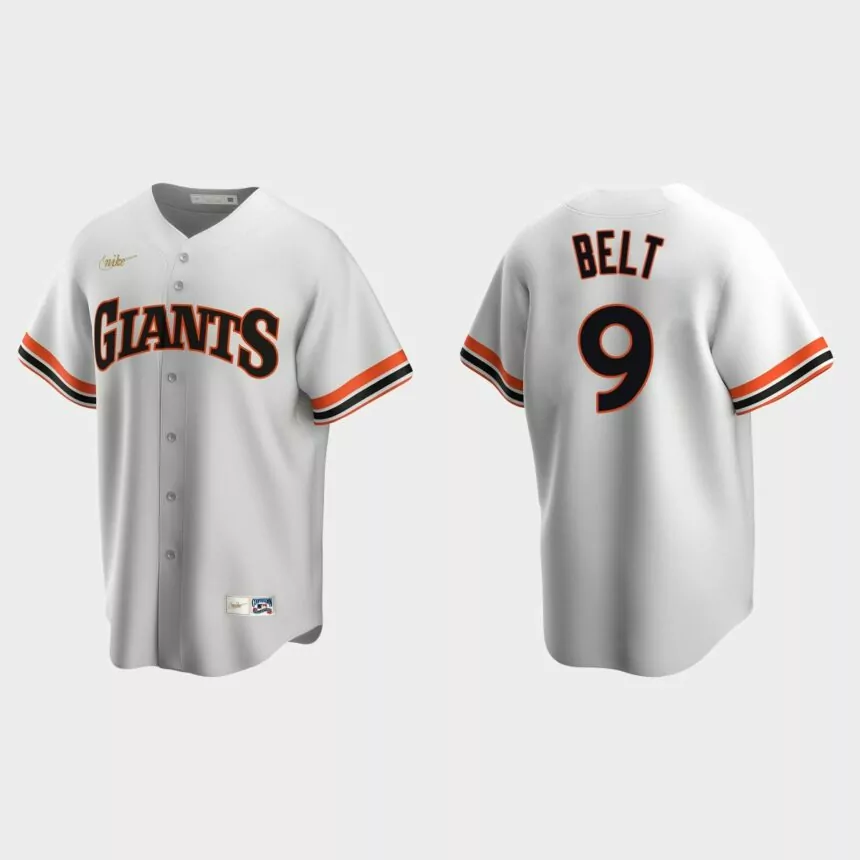 Men’s Brandon Belt San Francisco Giants Cooperstown Collection Home Jersey – White